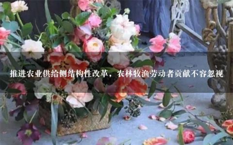 推进农业供给侧结构性改革，农林牧渔劳动者贡献不容忽视