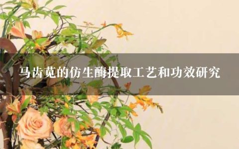 马齿苋的仿生酶提取工艺和功效研究